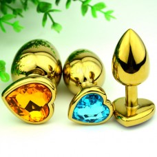 Golden Heart Shaped Stainless Steel  Butt Plug Large 